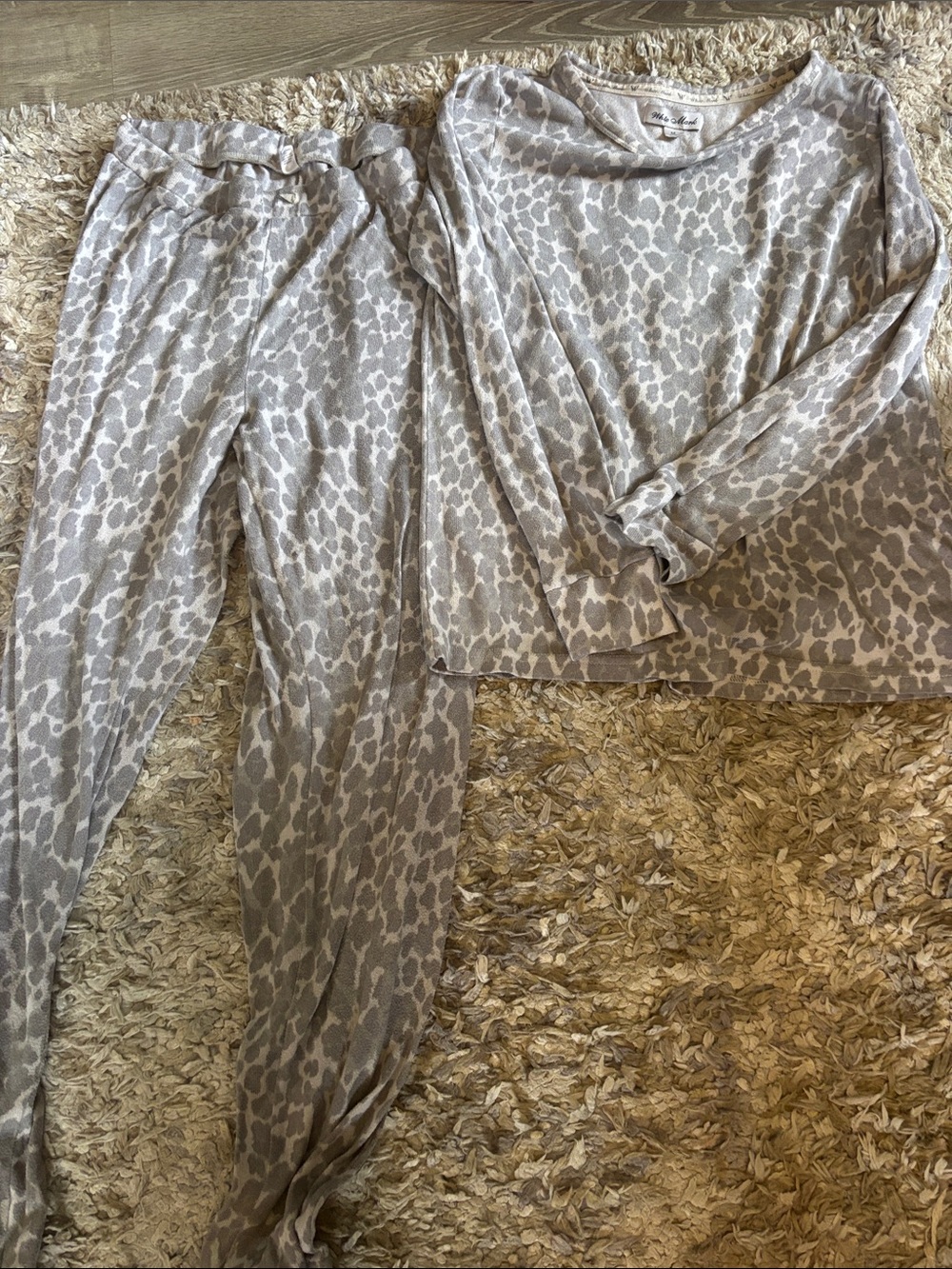 Cozy Taupe Leopard-Print Women's Pajama Set